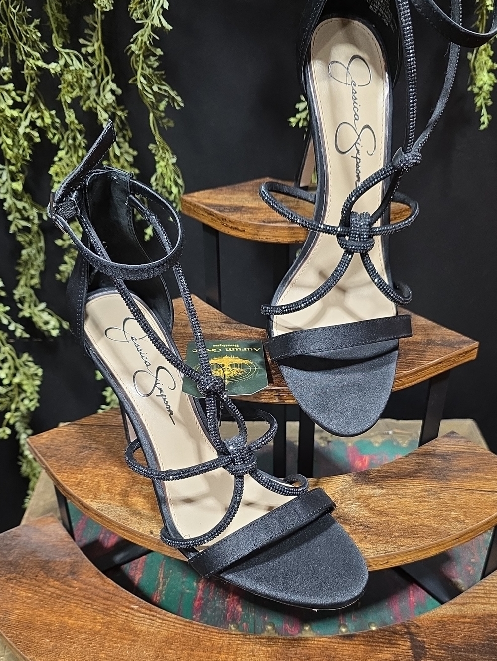 Jessica Simpson Black Strappy Knot-Detail High Heel Sandals - Picture 5 of 11